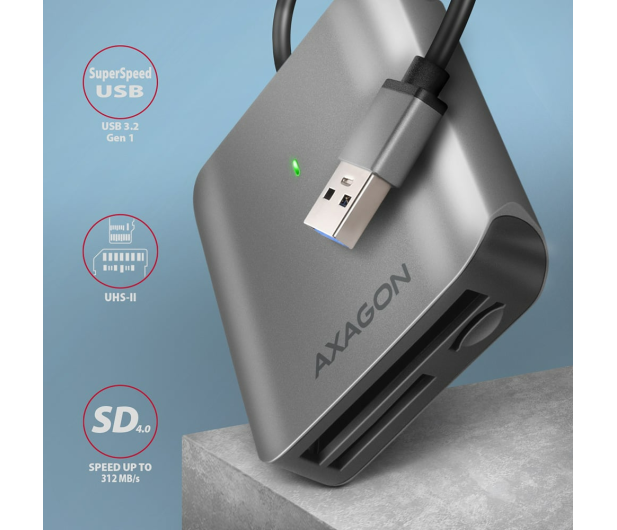 Axagon CRE-S3 SuperSpeed USB-A UHS-II czytnik - 1485431 - zdjęcie 4